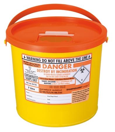 Sharps Unit - Orange Lid - 7ltr - B Hygienic - For All Your Washroom Needs