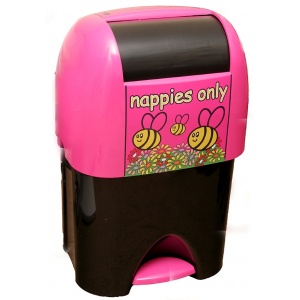 Designer Nappy Bin - Pink / Black
